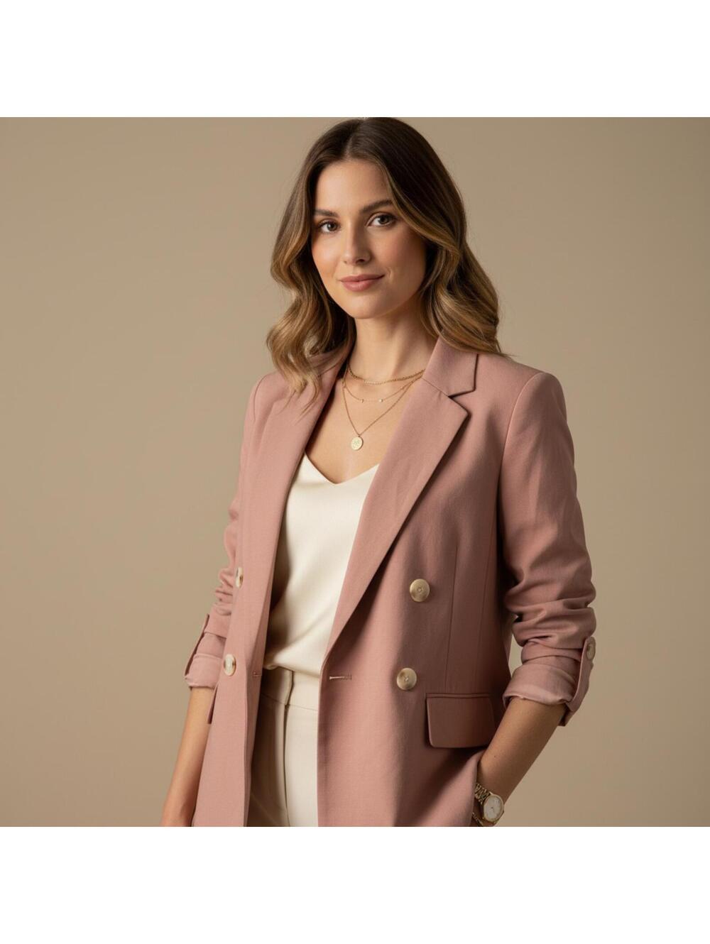 Aritzia Babaton Pink Double Breasted Wool Blazer Small